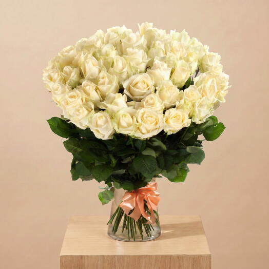 Bouquet of white roses - 51 stems