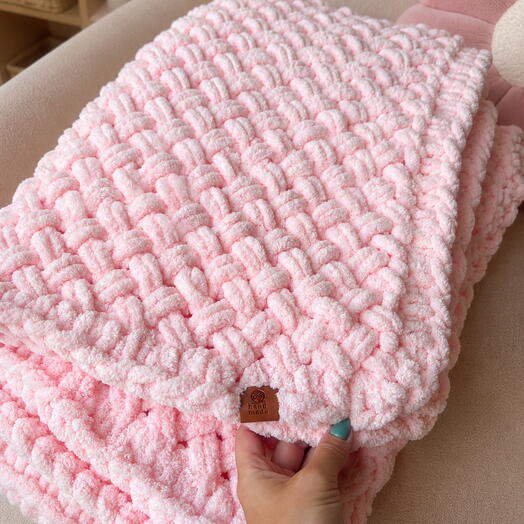 Детский плюшевый плед ручной работы 95*95 см