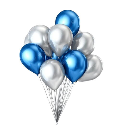Globos Mich azul-plata 9 uds