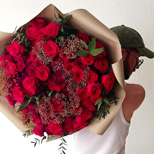 Mixture of red roses (ХL)