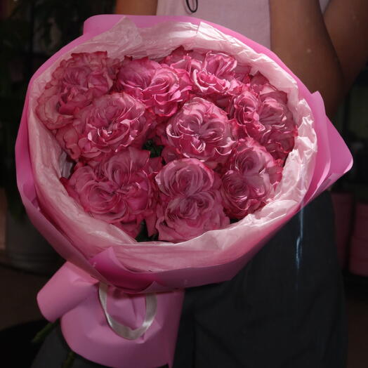 Bouquet of 9 peony roses