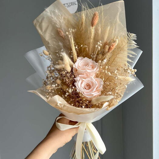 Dried flower bouquet "Ivory"