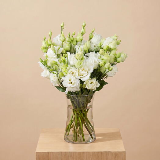 White lisianthus bouquet - 15 pcs