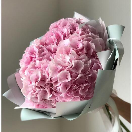 Bouquet of pink hydrangeas