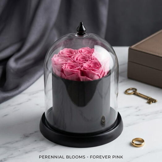 Infinity Rose – Forever Pink Preserved Rose Under Glass Dome