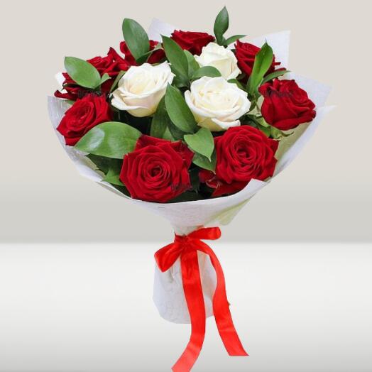 Red and white roses