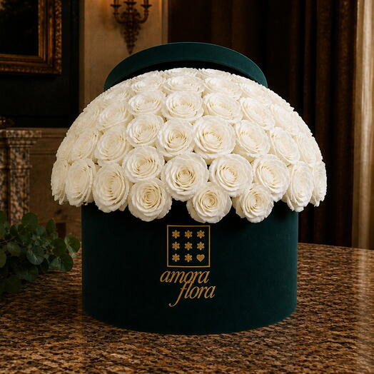 Amora Flora Pure Ivory Rose Box — Large