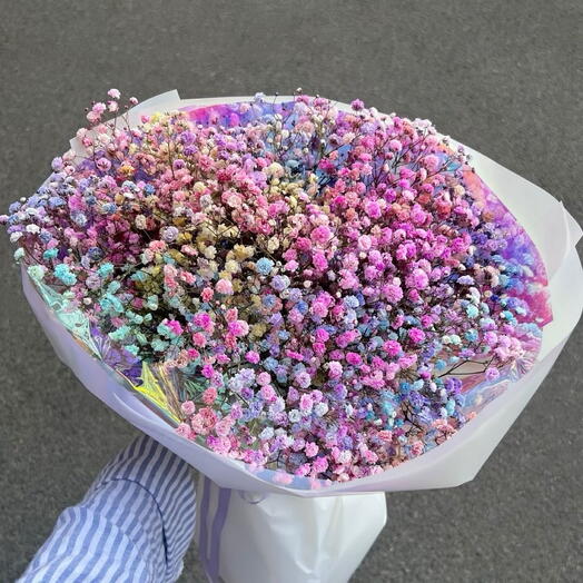 Rainbow gypsophila bouquet M