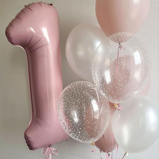 pink number balloons for a birthday