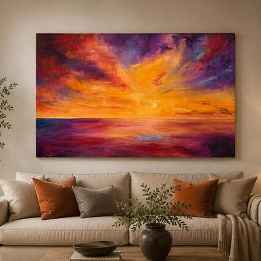 Crimson Horison - Original Oil Paintinf on Canvas 100x60cm