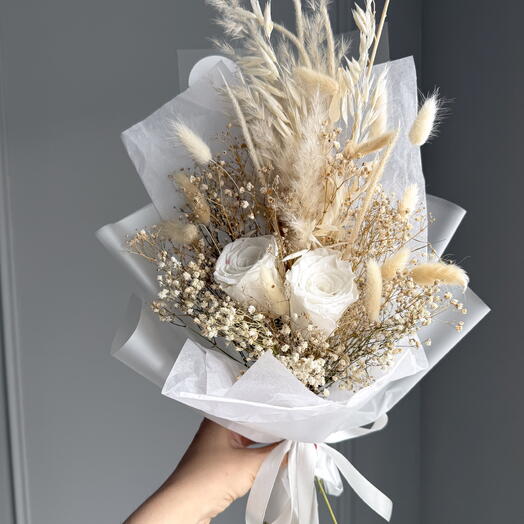 Dried flower bouquet "Weiss"