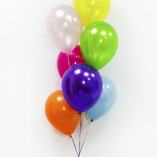 Fountain of multicolored balloons