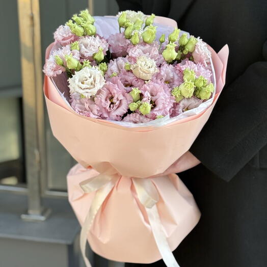 Pink eustoma, 7 pcs