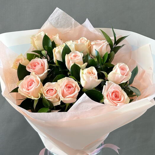 13 pink roses