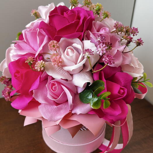 Flower box soap flowers bouquet gift Women's Day