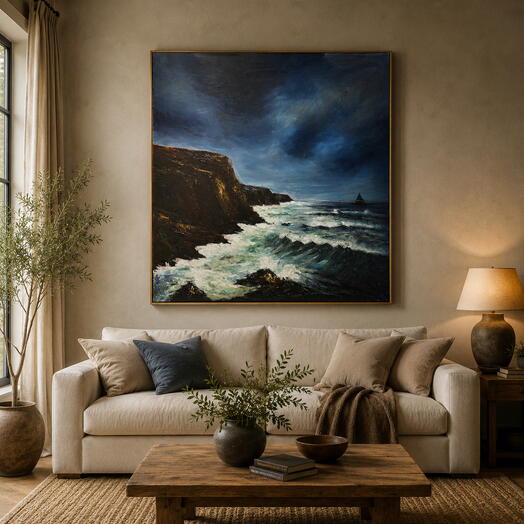 Storm over the cliffs - Original Oil Painting on Canvas 50x60cm