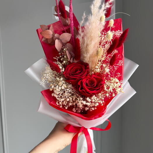 Dried flower bouquet "Red"