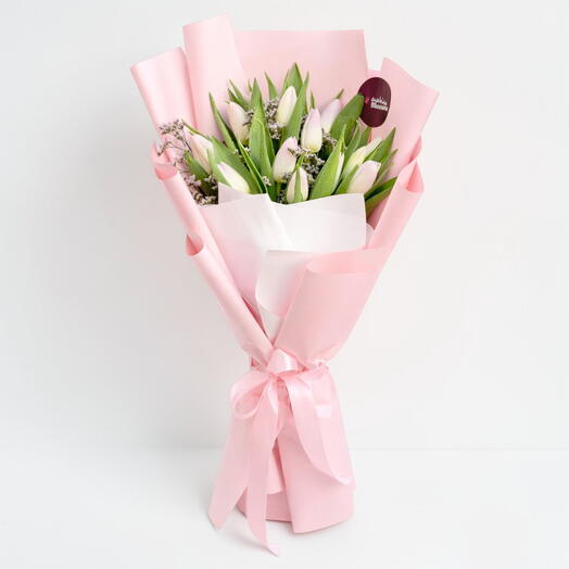 15 Pink Tulips Bouquet