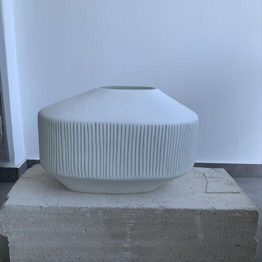 Ceramic vase white handmade