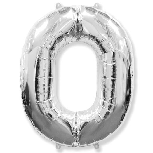 Серебряная цифра 0 – 102 см
