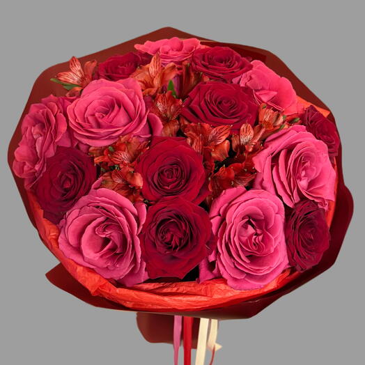 Bouquet of red roses and Pink Floyd