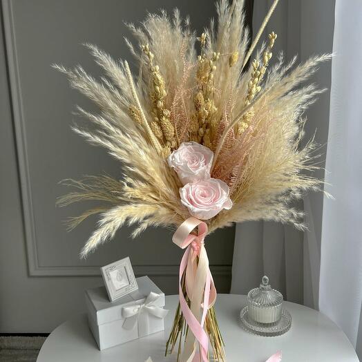 Dried flower bouquet "Rosenpoesie"