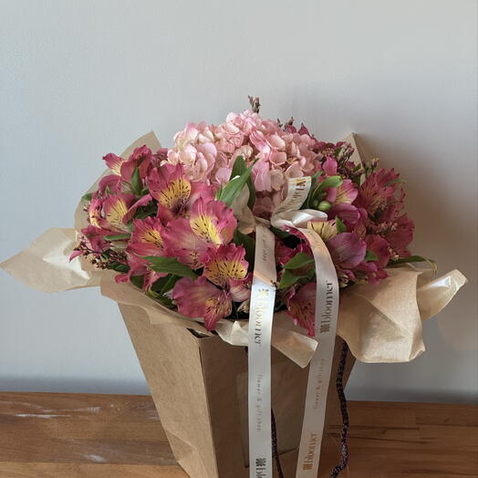 Pink flower bag
