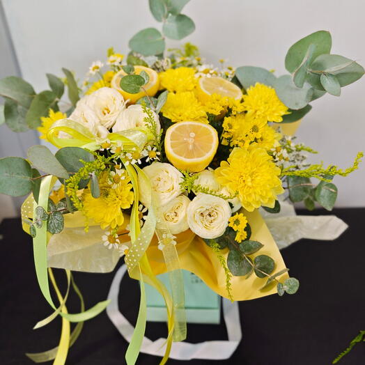 Box of yellow flowers