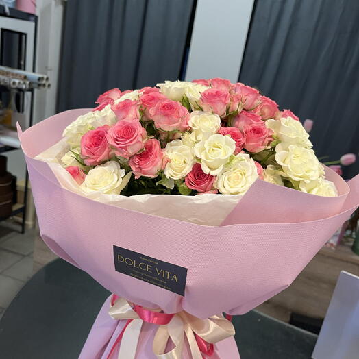 Bouquet bianco - rosa💮