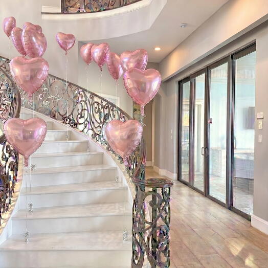 Rose Heart Balloon Stairway