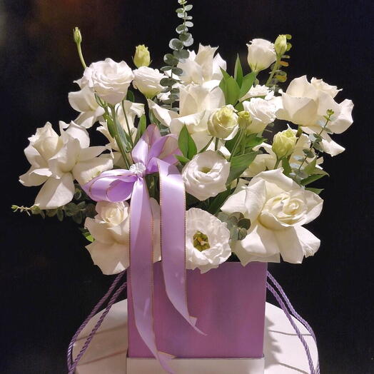 White Roses in a box