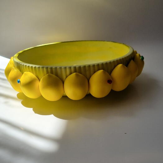 "Juicy Lemon" with Leaves and Ladybugs