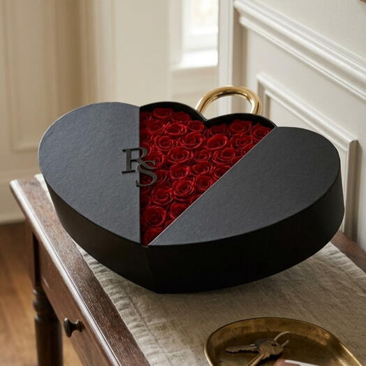 Luxury Heart-Shaped Box with Red Roses Gift Box