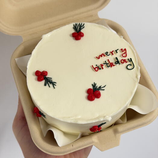 Merry Birthday bento cake