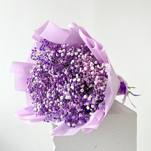Purple gypsophila bouquet