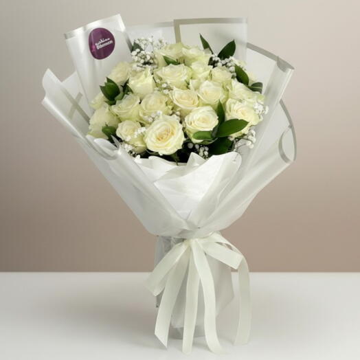 20 White Rose Bouquet