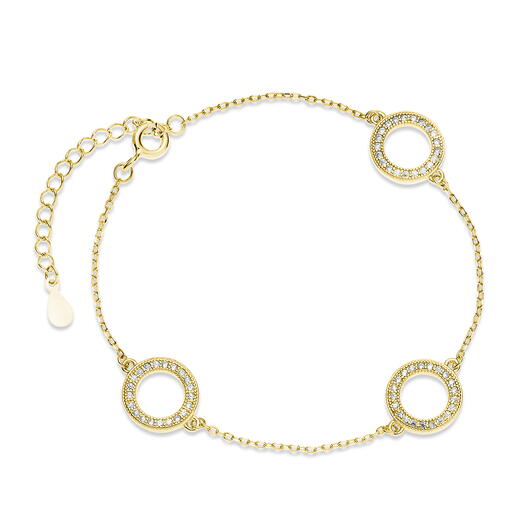 Silver SENTIELL bracelet, circles with zircon