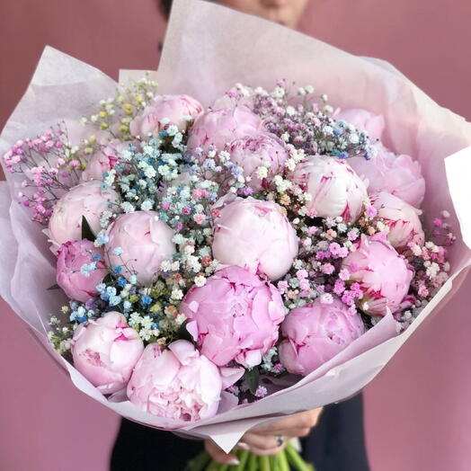 Peonies and gypsophila