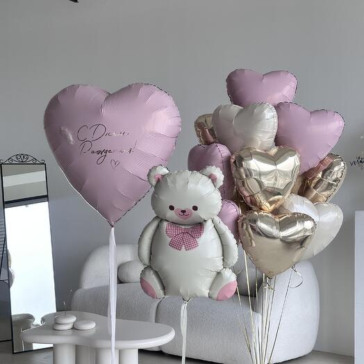 Big Heart, Teddy Bear and Fountain